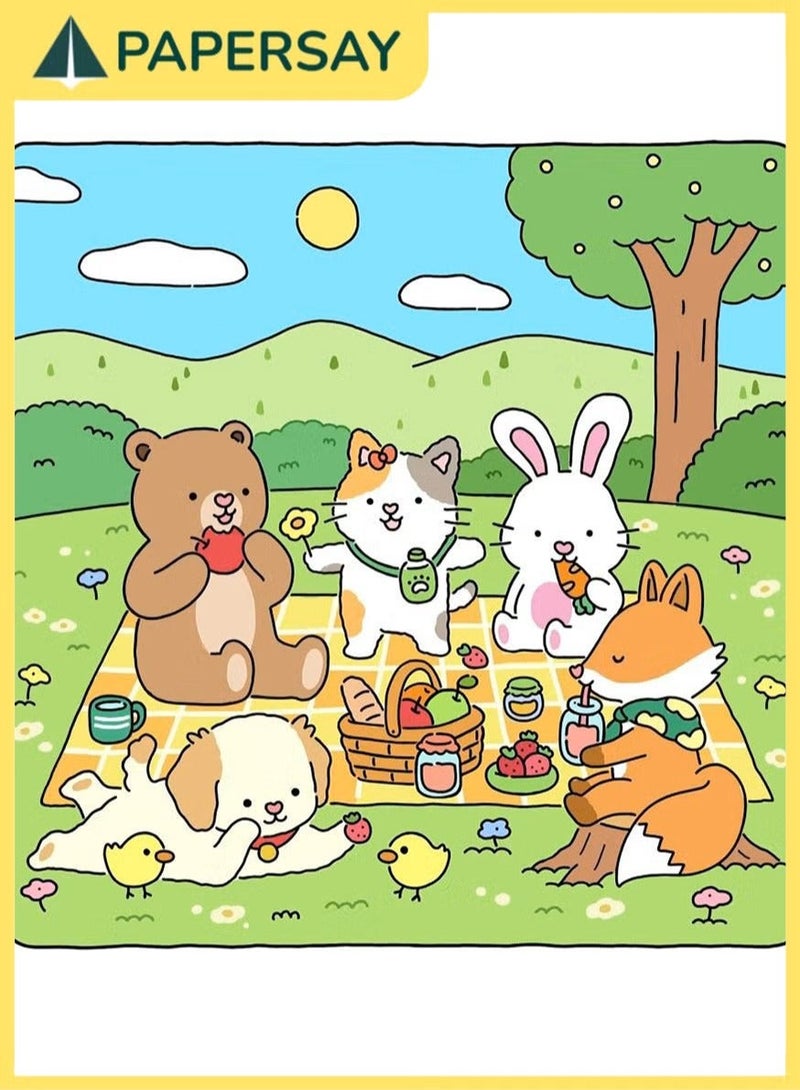 PAPERSAY Fuzzy Friends: Super Cute Coloring Book for Adults and Teens Featuring Adorable Animals Characters (Fuzzy Friends Coloring) 21CM X 21CM - Image 2